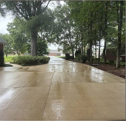 After pressure washing