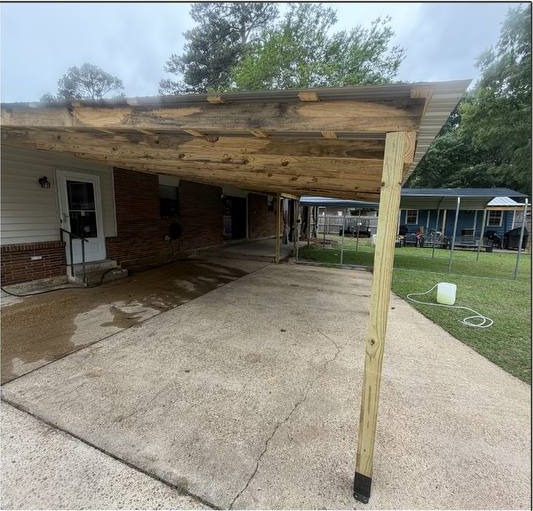 Before pressure washing — driveway